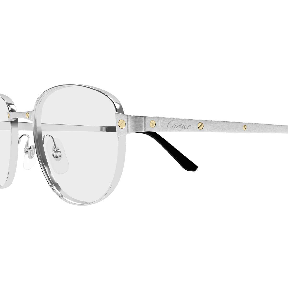 Cartier Occhiali da Vista CT0572O 002 Argento/Trasparente Uomo