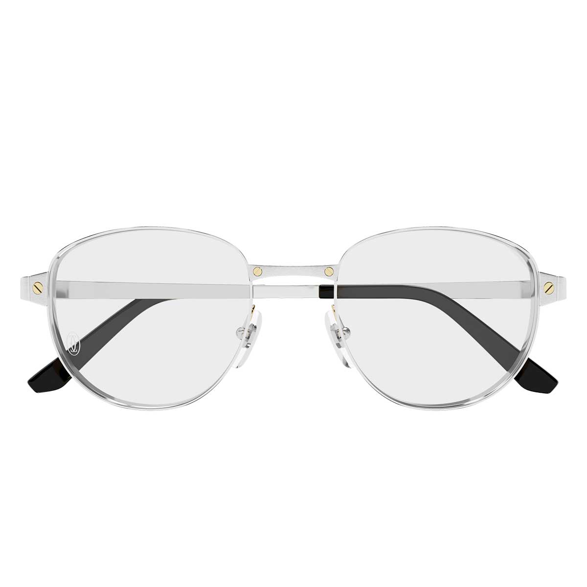 Cartier Occhiali da Vista CT0572O 002 Argento/Trasparente Uomo