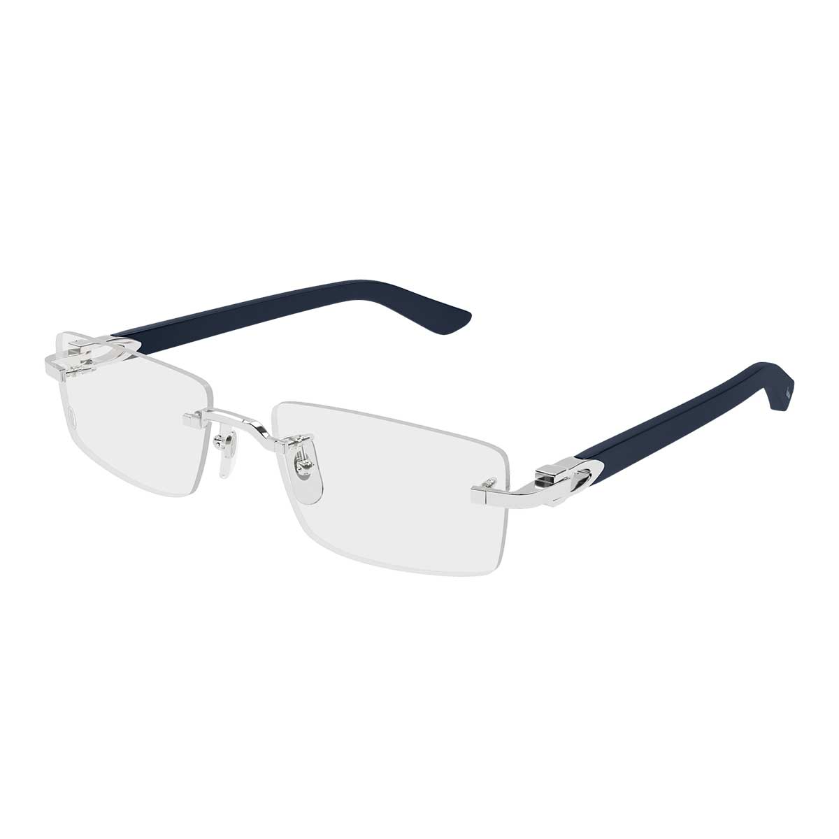 Cartier Occhiali da Vista CT0581O 004 ArgentoBlu/Trasparente Uomo 2