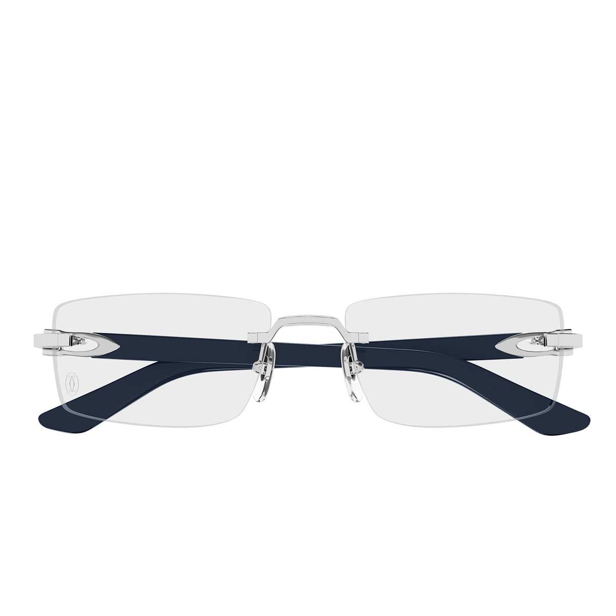 Cartier Occhiali da Vista CT0581O 004 ArgentoBlu/Trasparente Uomo