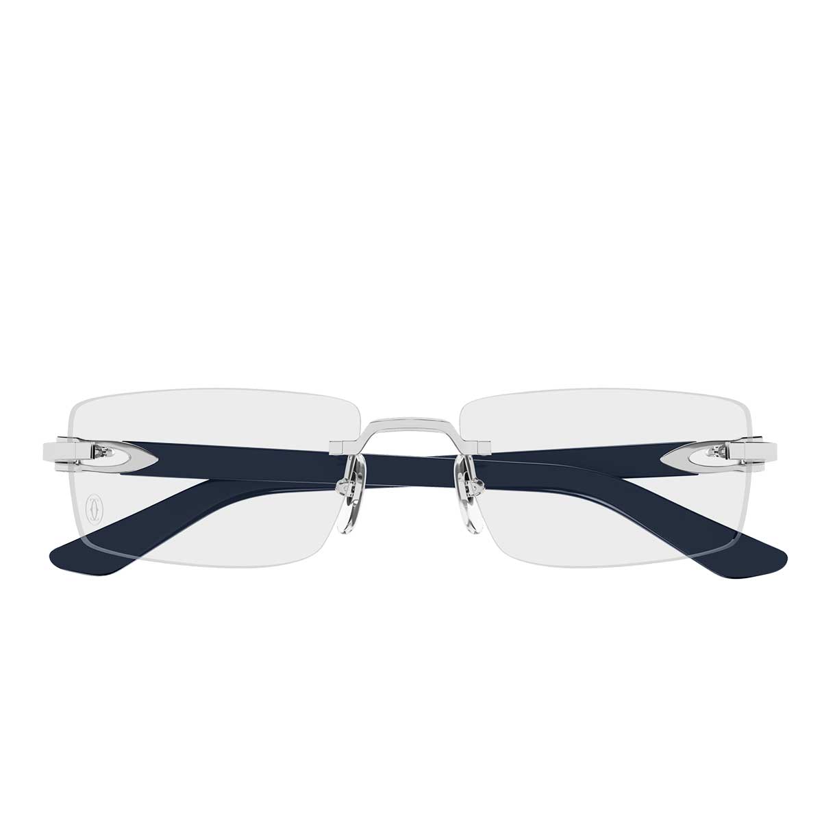 Cartier Occhiali da Vista CT0581O 008 ArgentoBlu/Trasparente Uomo