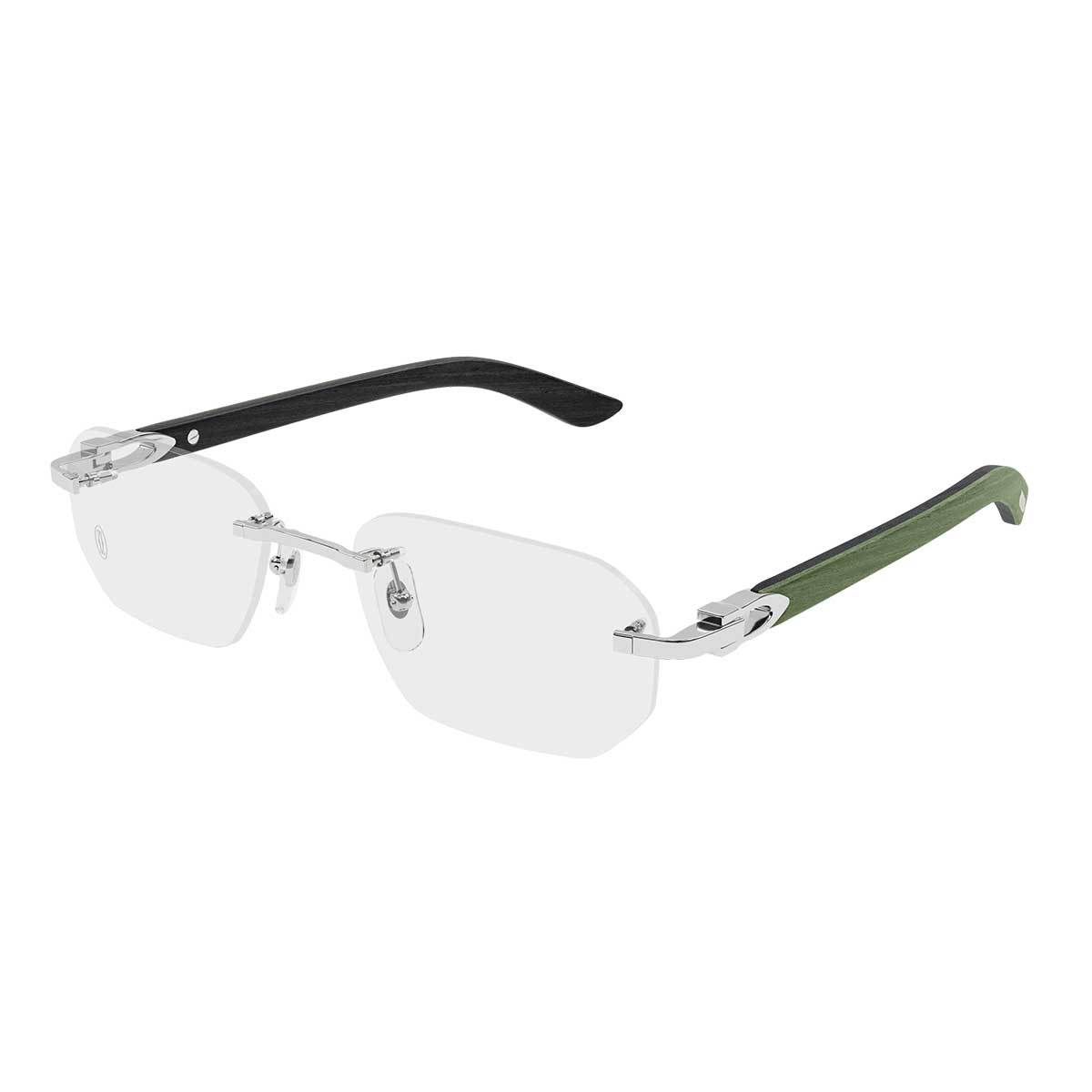 Cartier Occhiali da Vista CT0583O 005 ArgentoVerde/Trasparente Uomo 2