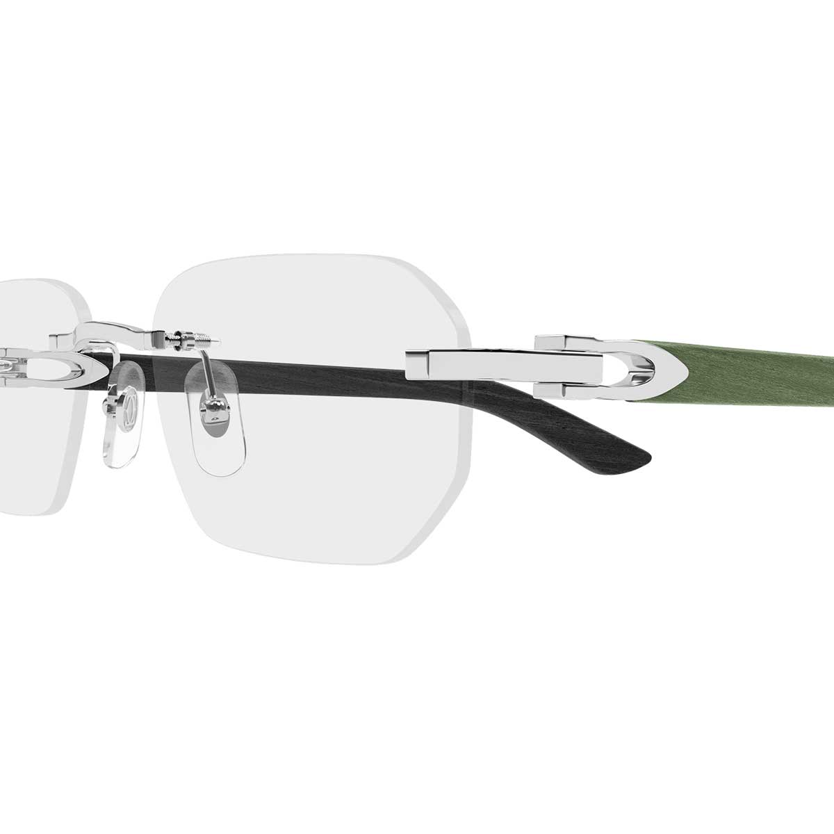Cartier Occhiali da Vista CT0583O 005 ArgentoVerde/Trasparente Uomo 3