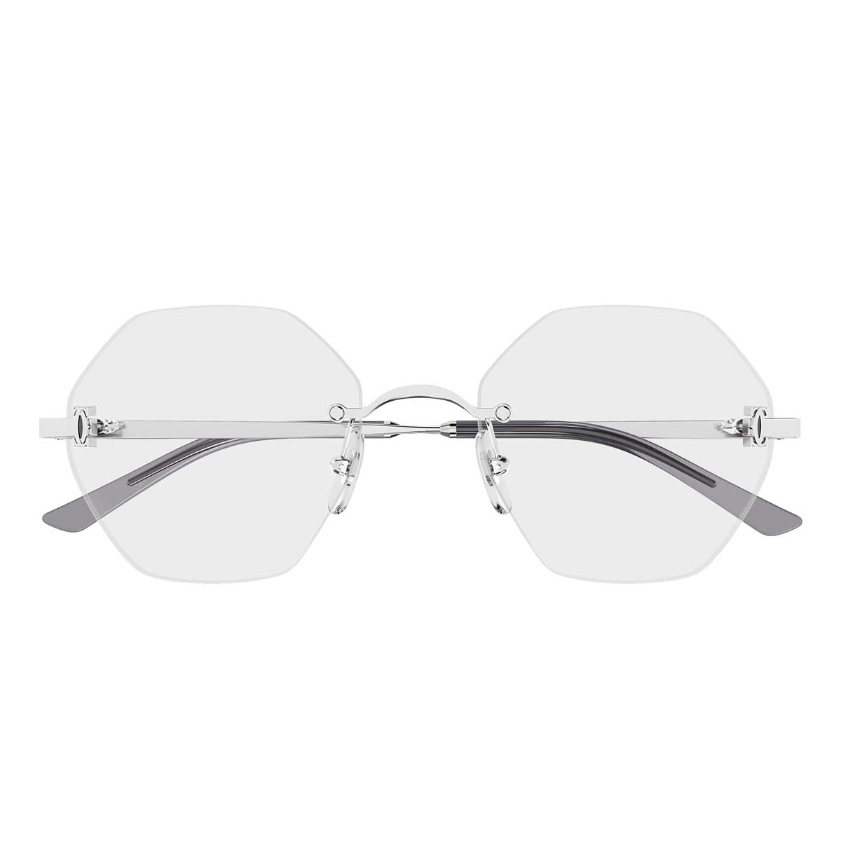 Cartier Occhiali da Vista CT0593O 002 Argento/Trasparente Donna