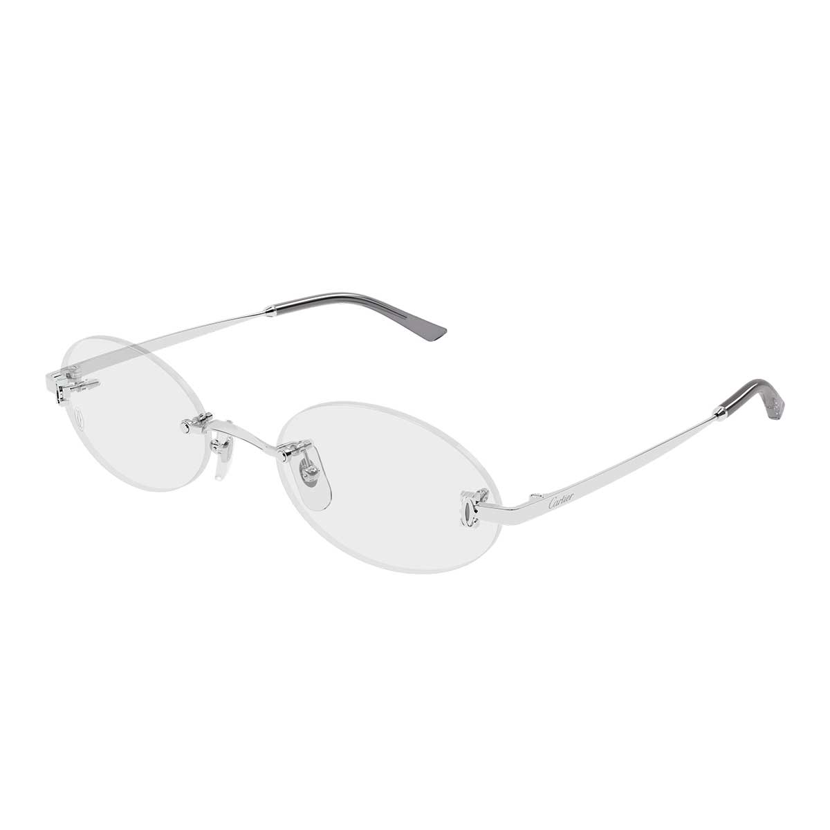 Cartier Occhiali da Vista CT0594O 002 Argento/Trasparente Donna
