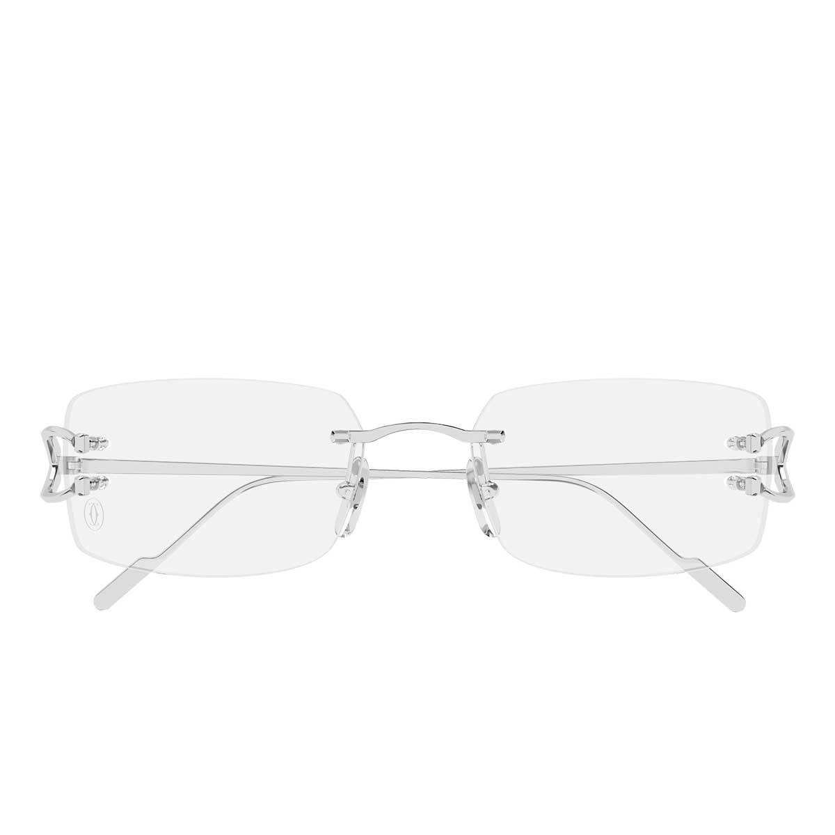 Cartier Occhiali da Vista CT0605O 002 Argento/Trasparente Uomo