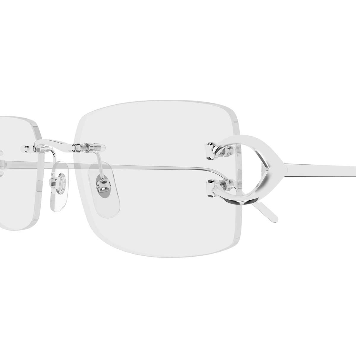 Cartier Occhiali da Vista CT0605O 002 Argento/Trasparente Uomo
