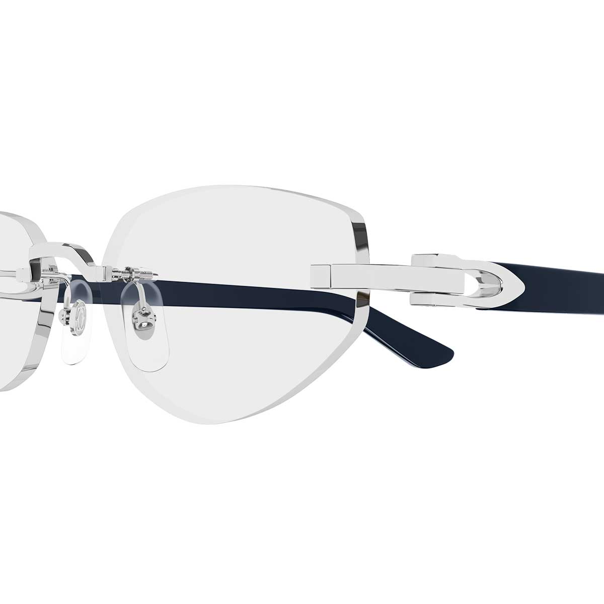 Cartier Occhiali da Vista CT0609O 004 ArgentoBlu/Trasparente Donna