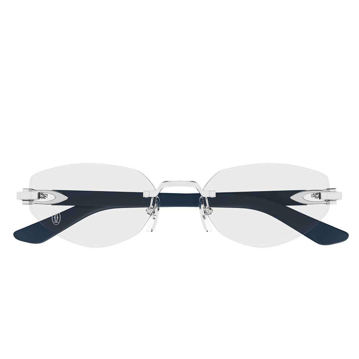 Cartier Occhiali da Vista CT0609O 004 ArgentoBlu/Trasparente Donna