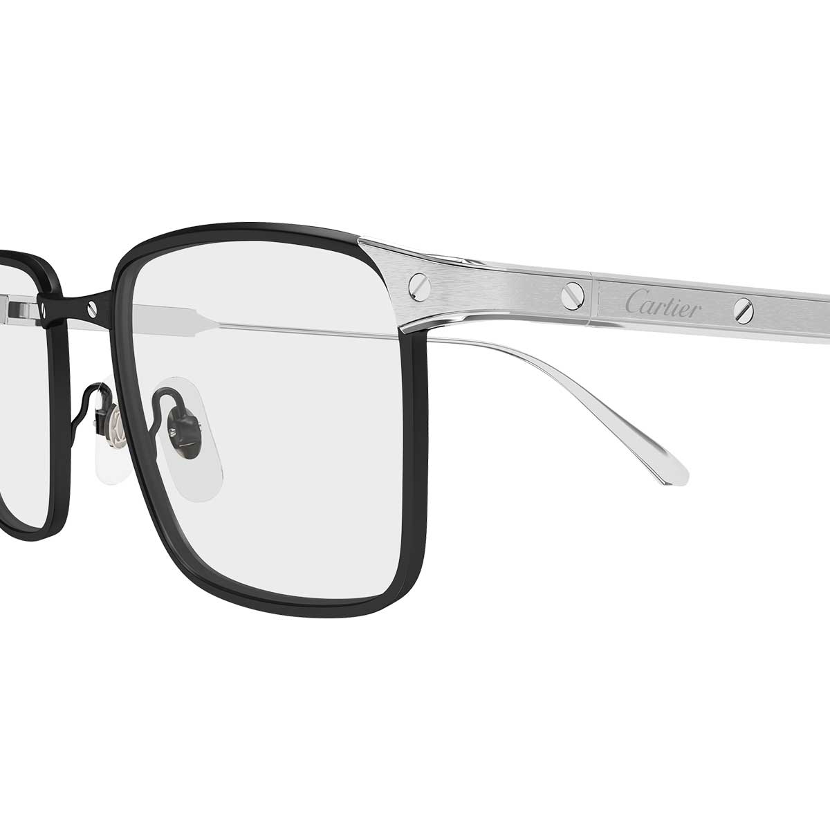 Cartier Occhiali da Vista CT0613O 001 NeroArgento/Trasparente Uomo