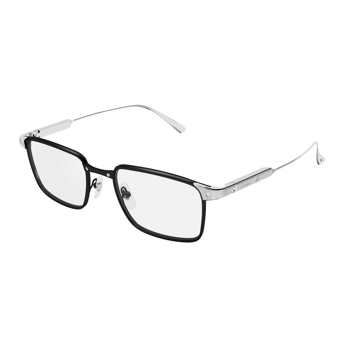 Cartier Occhiali da Vista CT0613O 005 NeroArgento/Trasparente Uomo