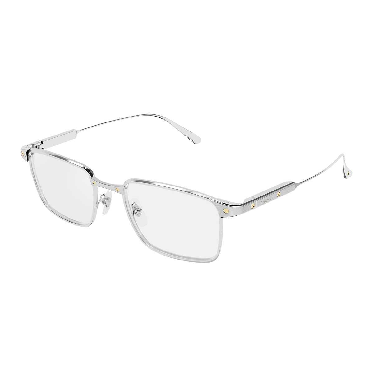 Cartier Occhiali da Vista CT0613O 008 Argento/Trasparente Uomo