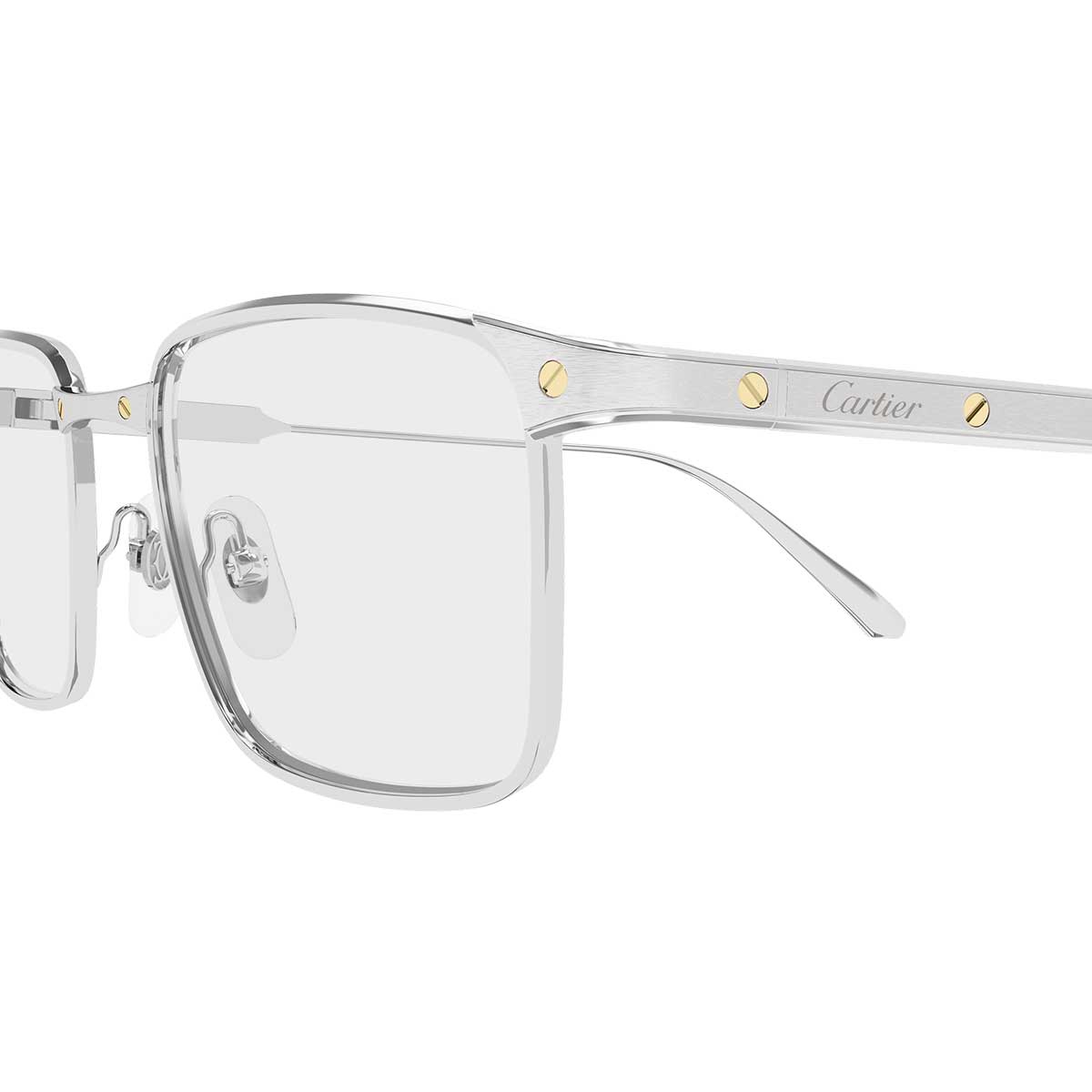 Cartier Occhiali da Vista CT0613O 008 Argento/Trasparente Uomo