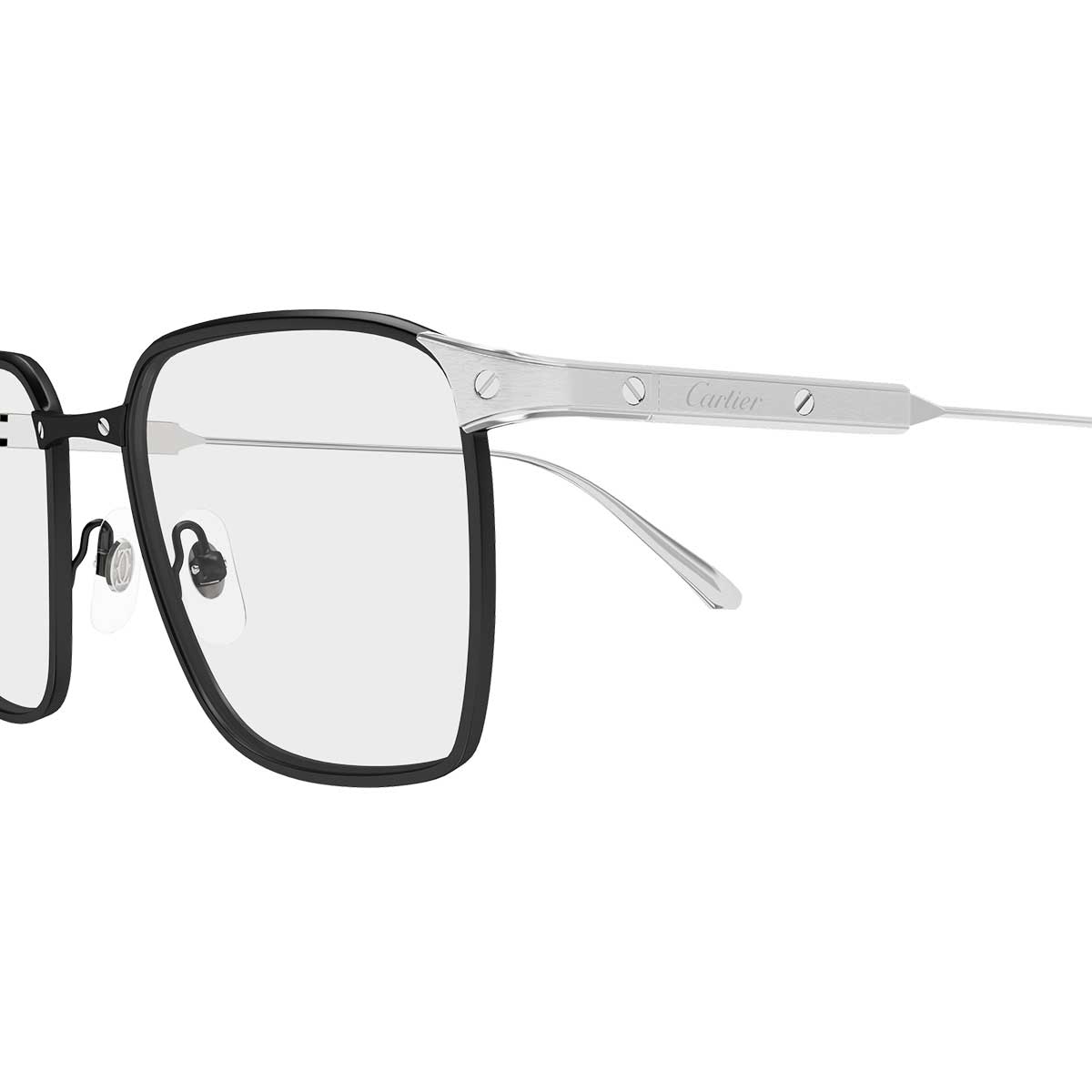 Cartier Occhiali da Vista CT0614O 001 NeroArgento/Trasparente Uomo
