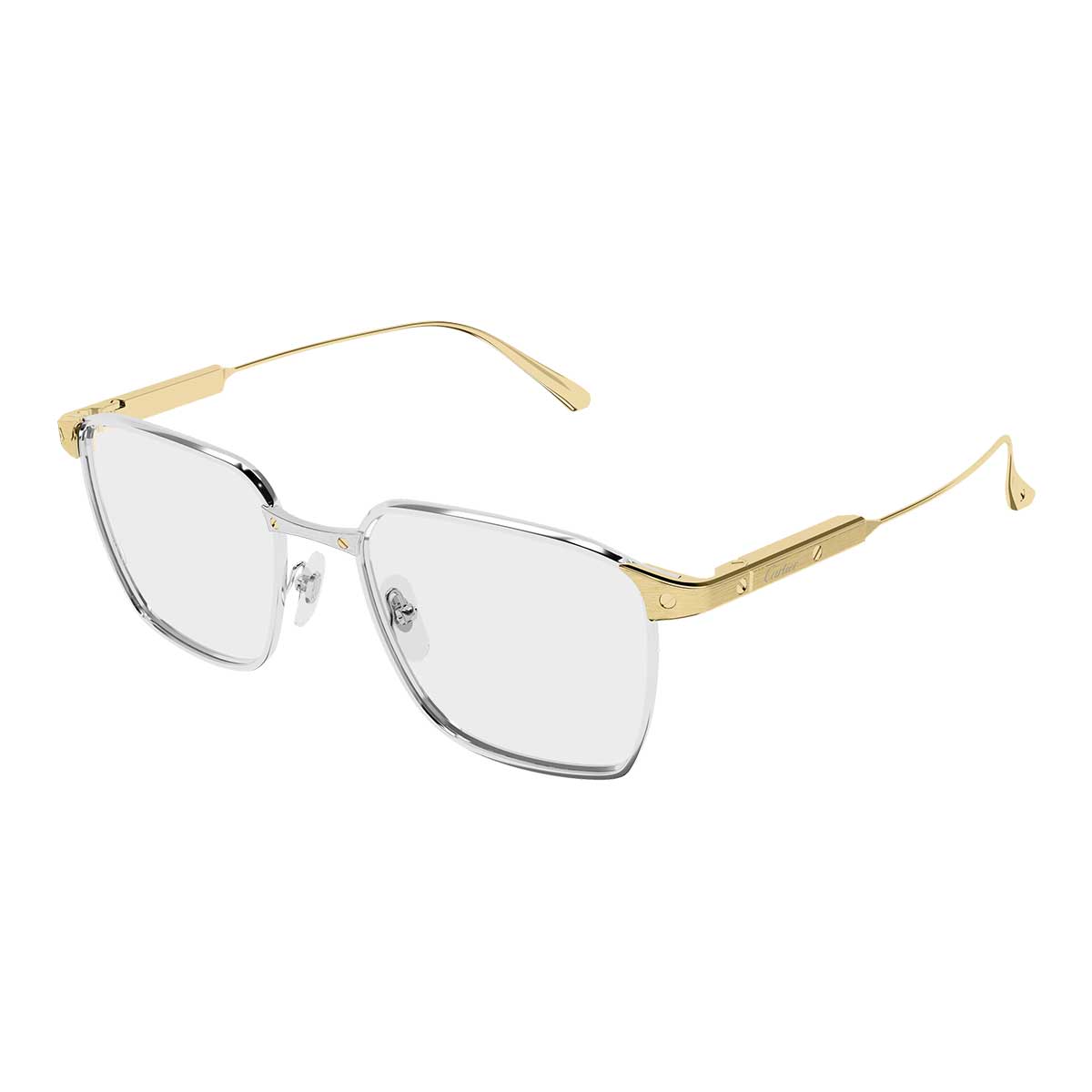 Cartier Occhiali da Vista CT0614O 003 ArgentoOro/Trasparente Uomo