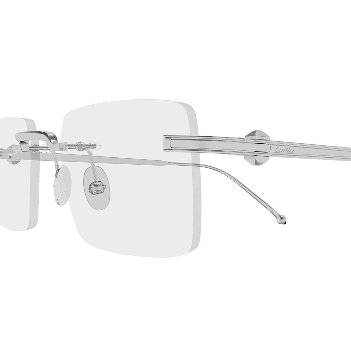 Cartier Occhiali da Vista CT0619O 002 Argento/Trasparente Uomo