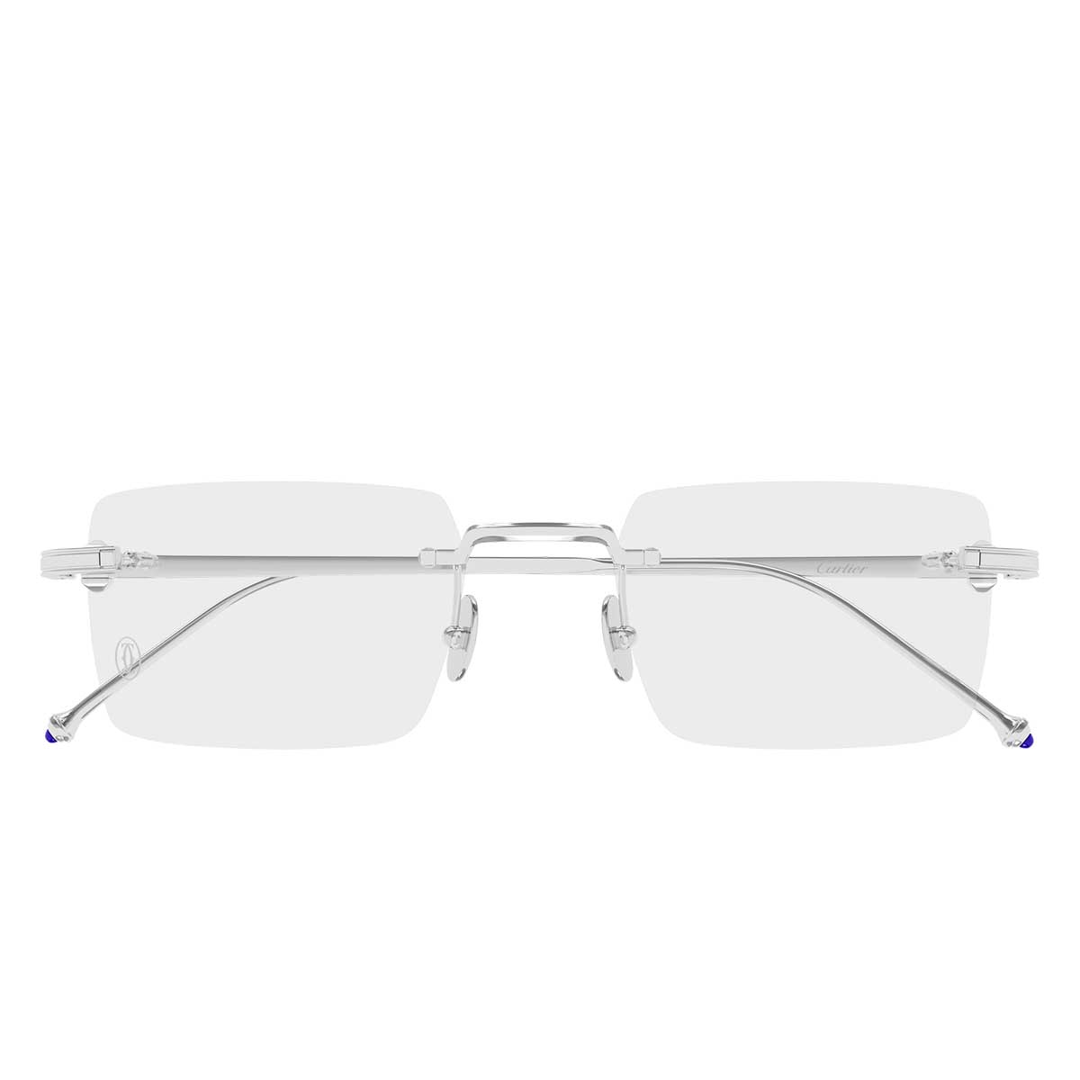 Cartier Occhiali da Vista CT0619O 002 Argento/Trasparente Uomo