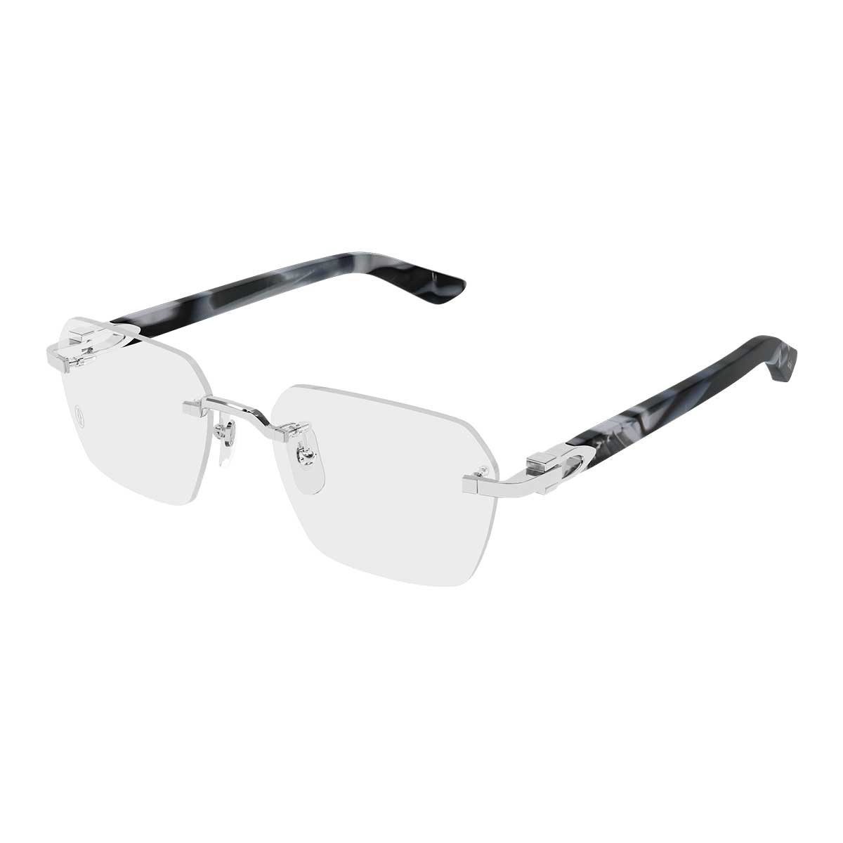 Cartier Occhiali da Vista CT0623O 005 ArgentoGrigio/Trasparente Uomo
