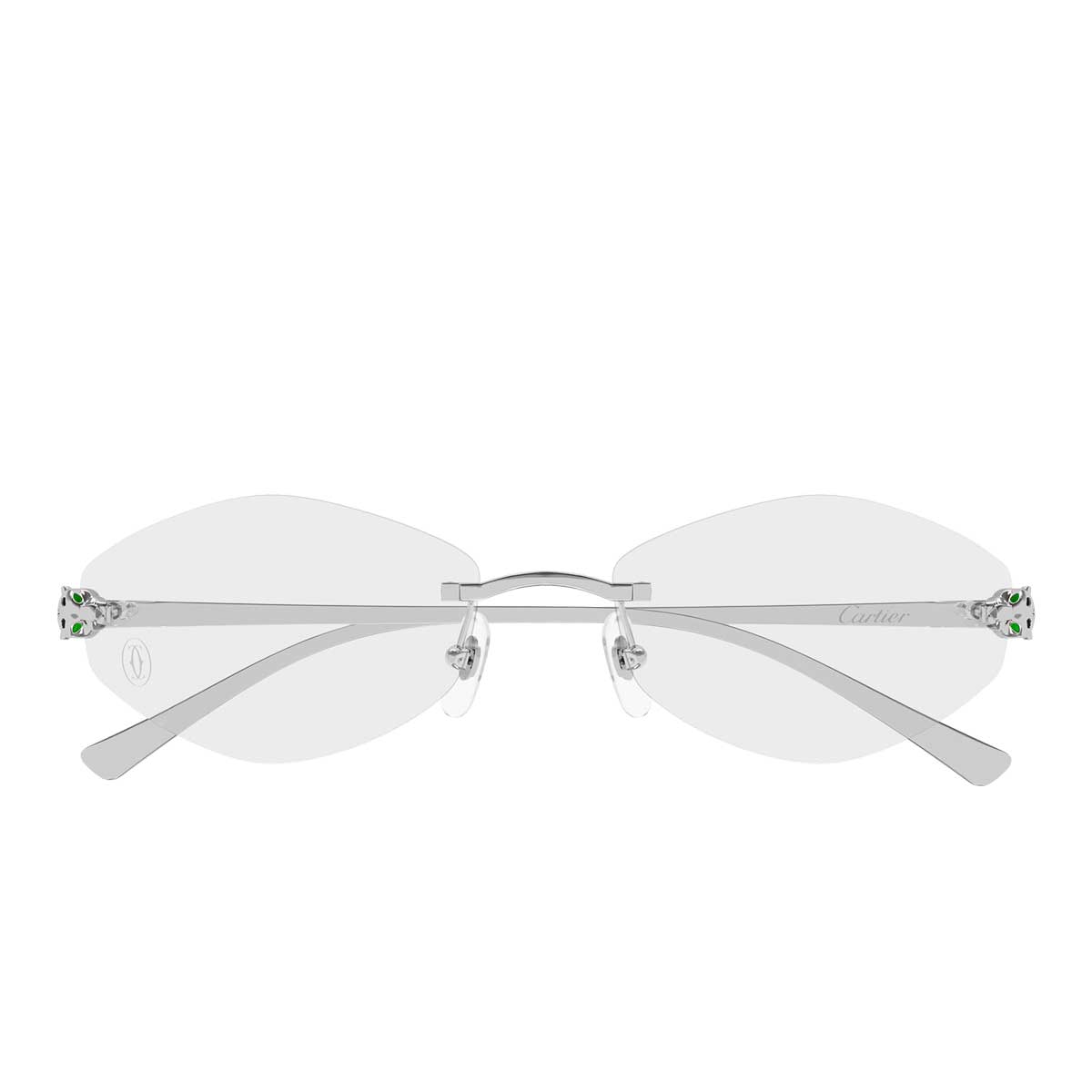 Cartier Occhiali da Vista CT0637O 002 Argento/Trasparente Donna