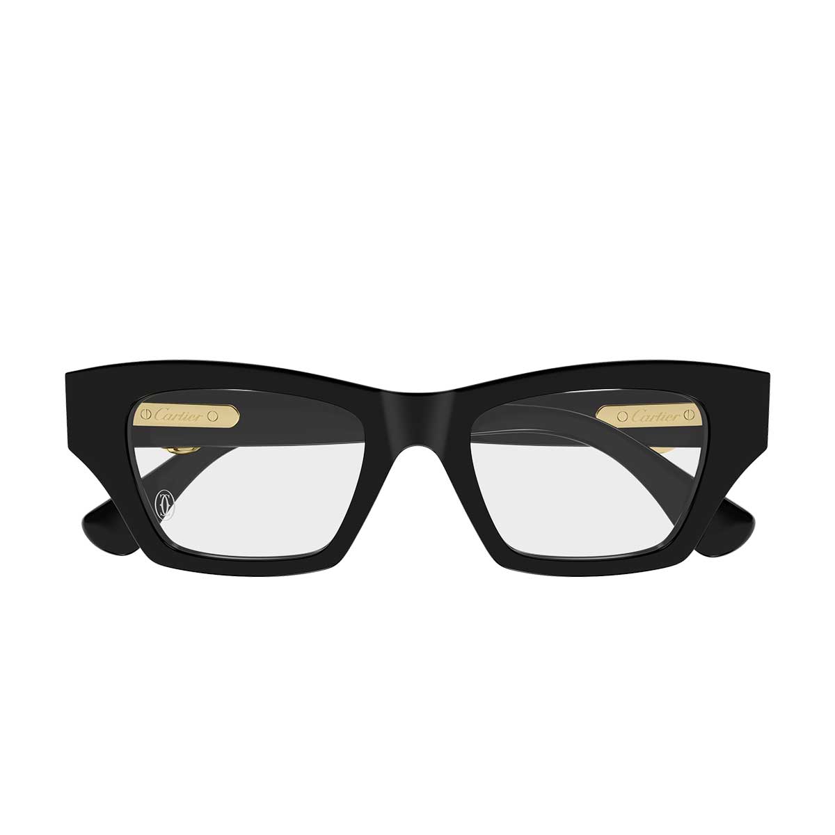 Cartier Occhiali da Vista CT0639O 005 Nero/Trasparente Donna