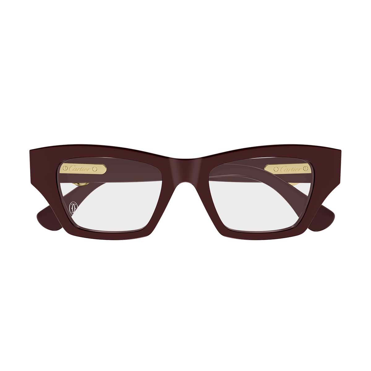 Cartier Occhiali da Vista CT0639O 008 Burgundy/Trasparente Donna