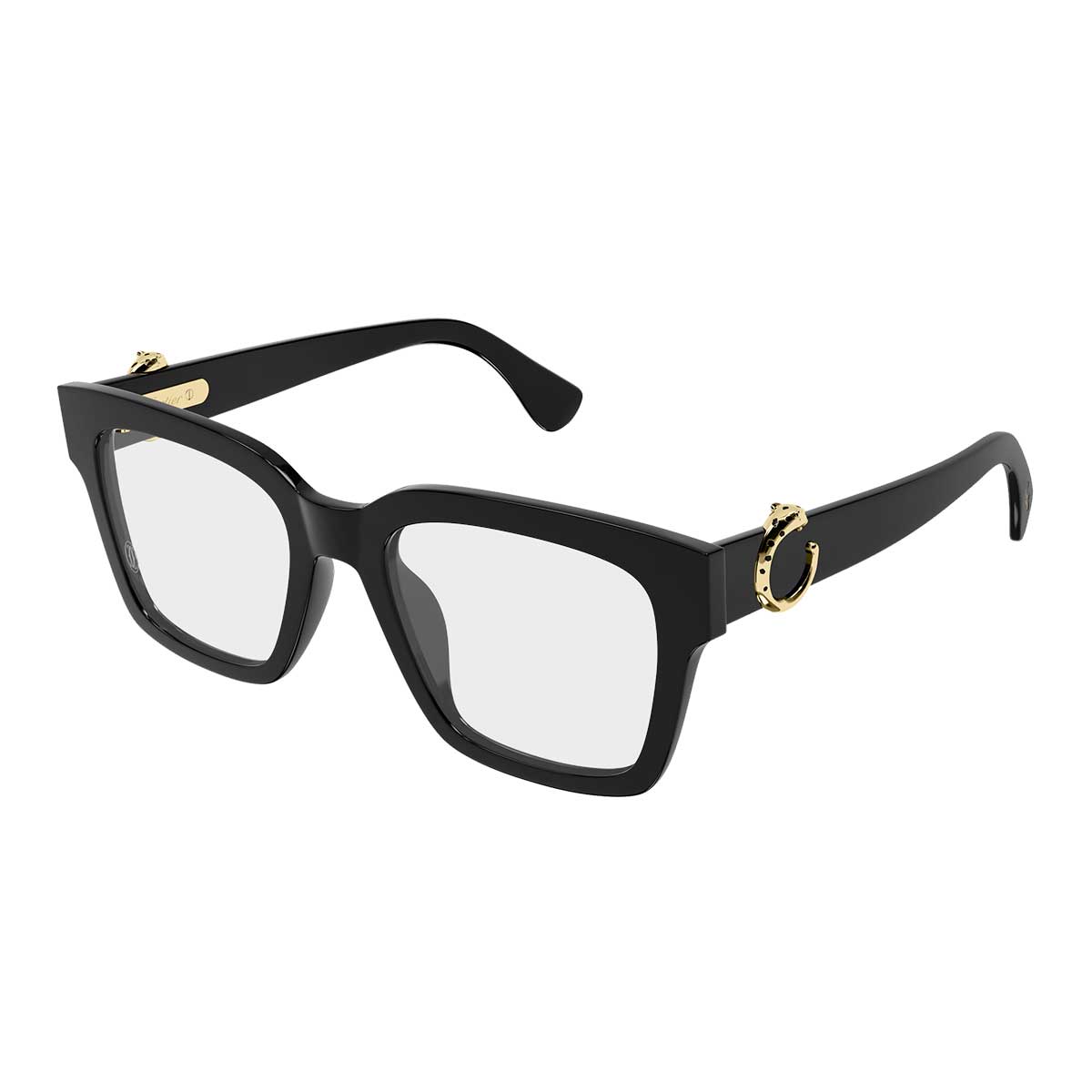 Cartier Occhiali da Vista CT0640O 001 Nero/Trasparente Donna
