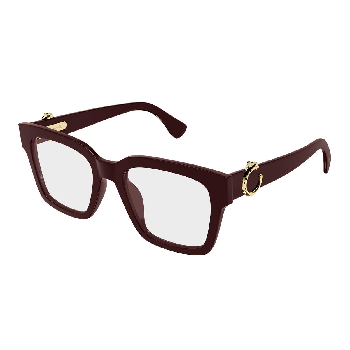 Cartier Occhiali da Vista CT0640O 004 Burgundy/Trasparente Donna