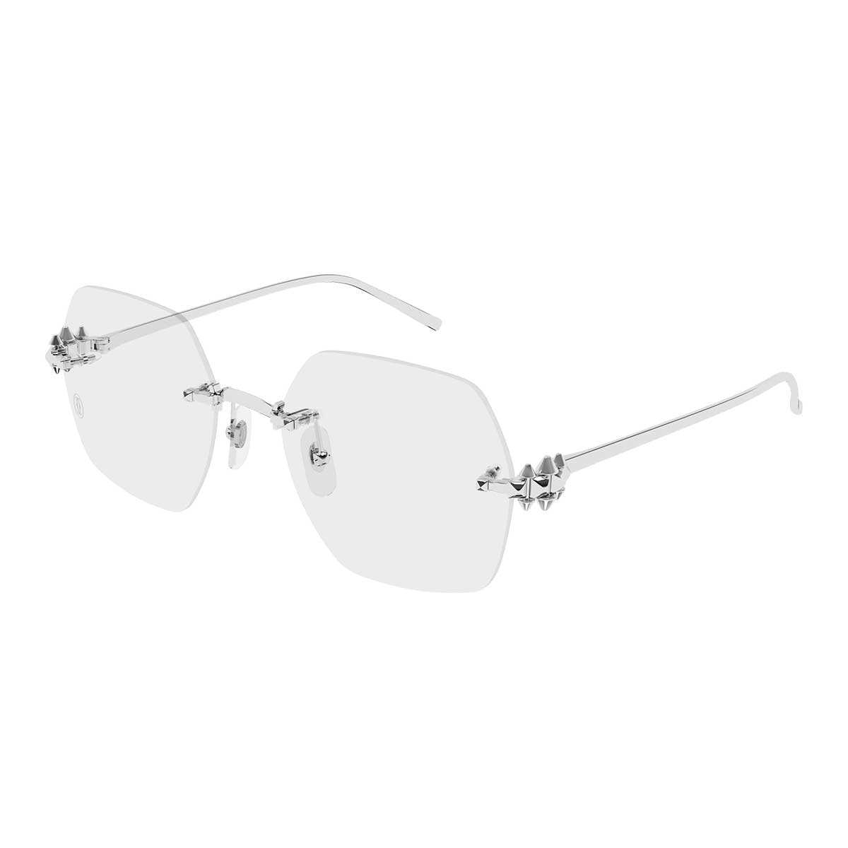 Cartier Occhiali da Vista CT0646O 002 Argento/Trasparente Donna