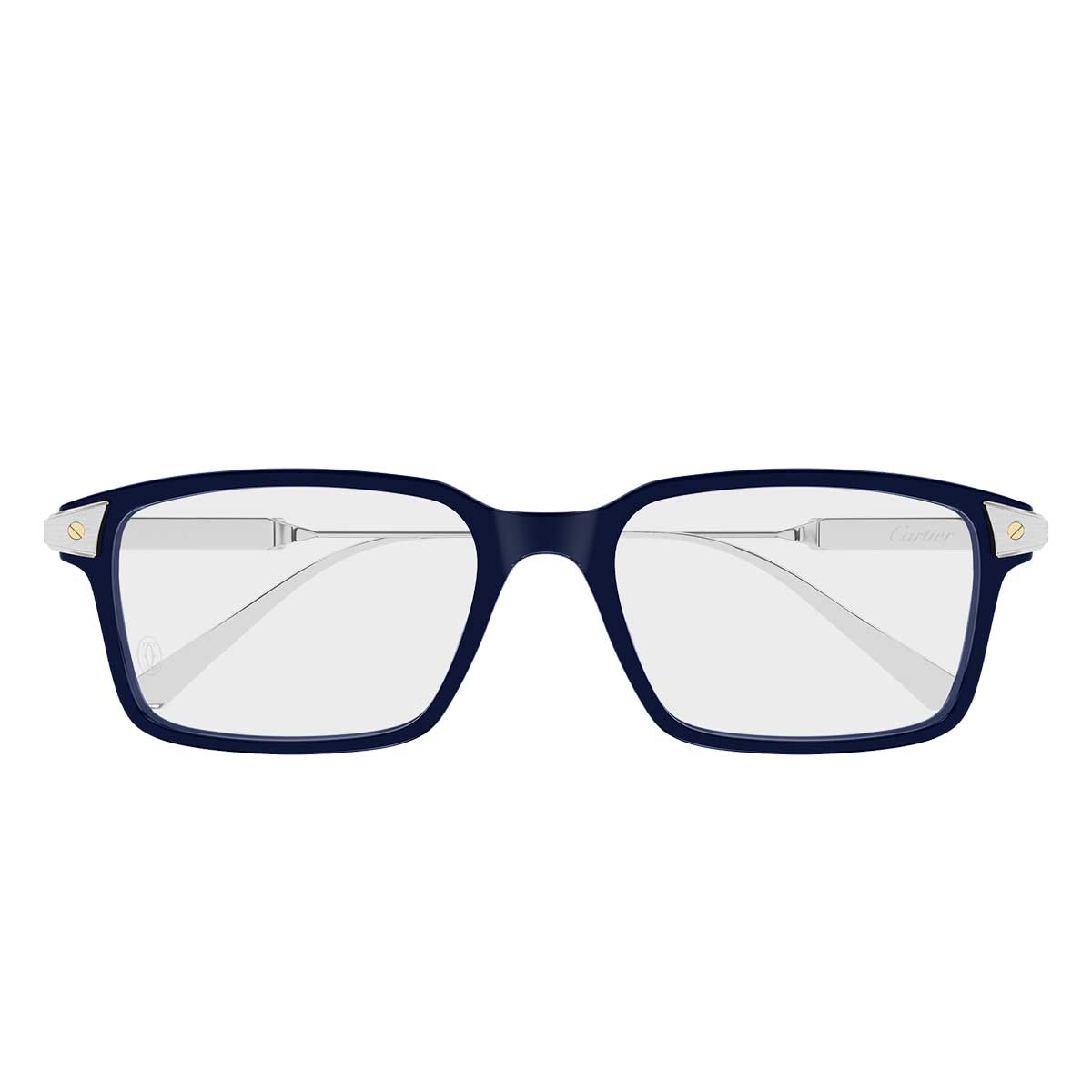 Cartier Occhiali da Vista CT0653O 002 BluArgento/Trasparente Uomo