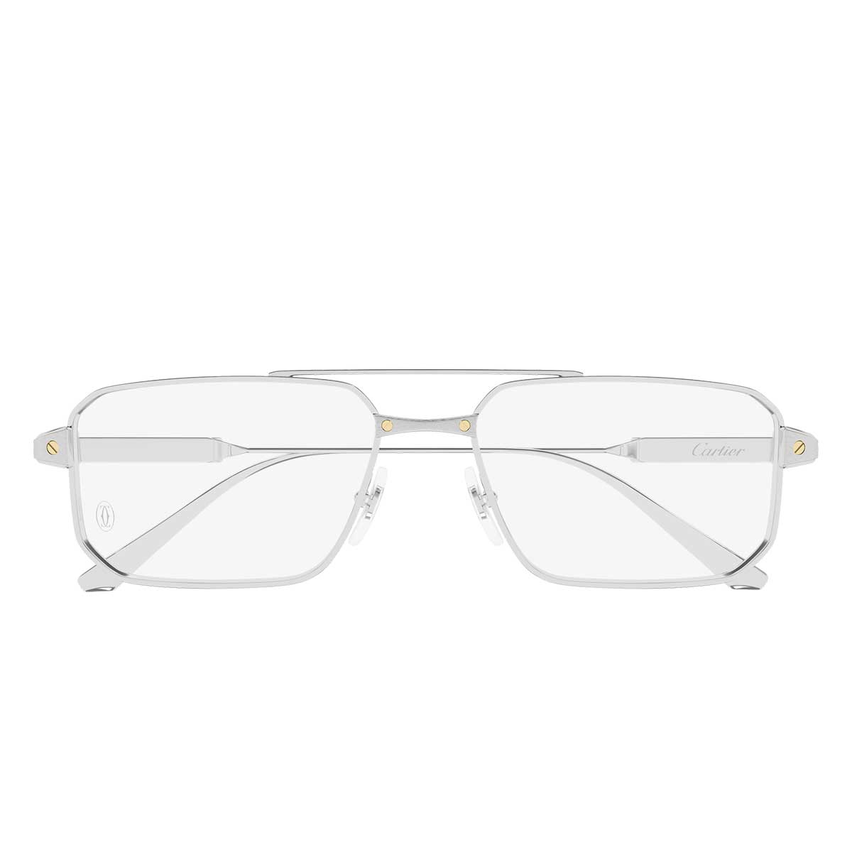 Cartier Occhiali da Vista CT0654O 002 Argento/Trasparente Uomo