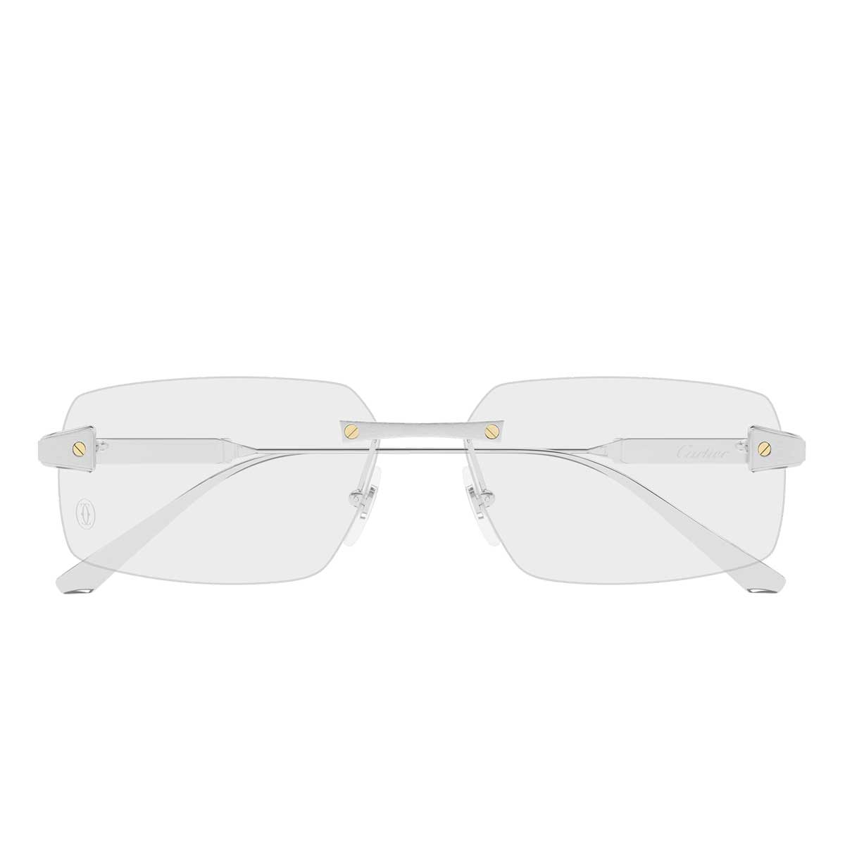 Cartier Occhiali da Vista CT0655O 002 Argento/Trasparente Uomo