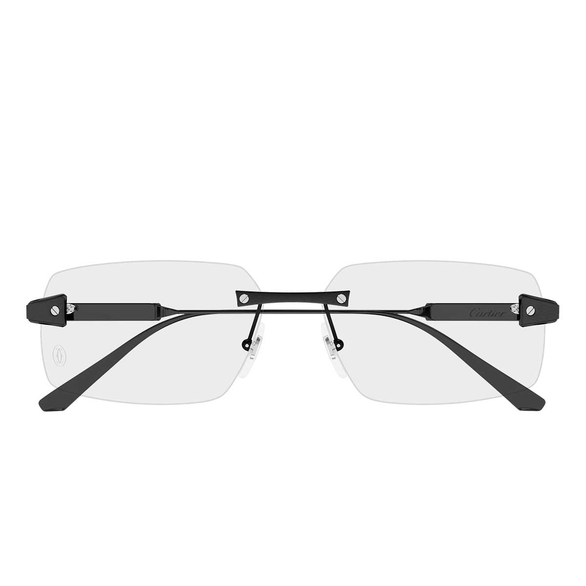 Cartier Occhiali da Vista CT0655O 003 Nero/Trasparente Uomo