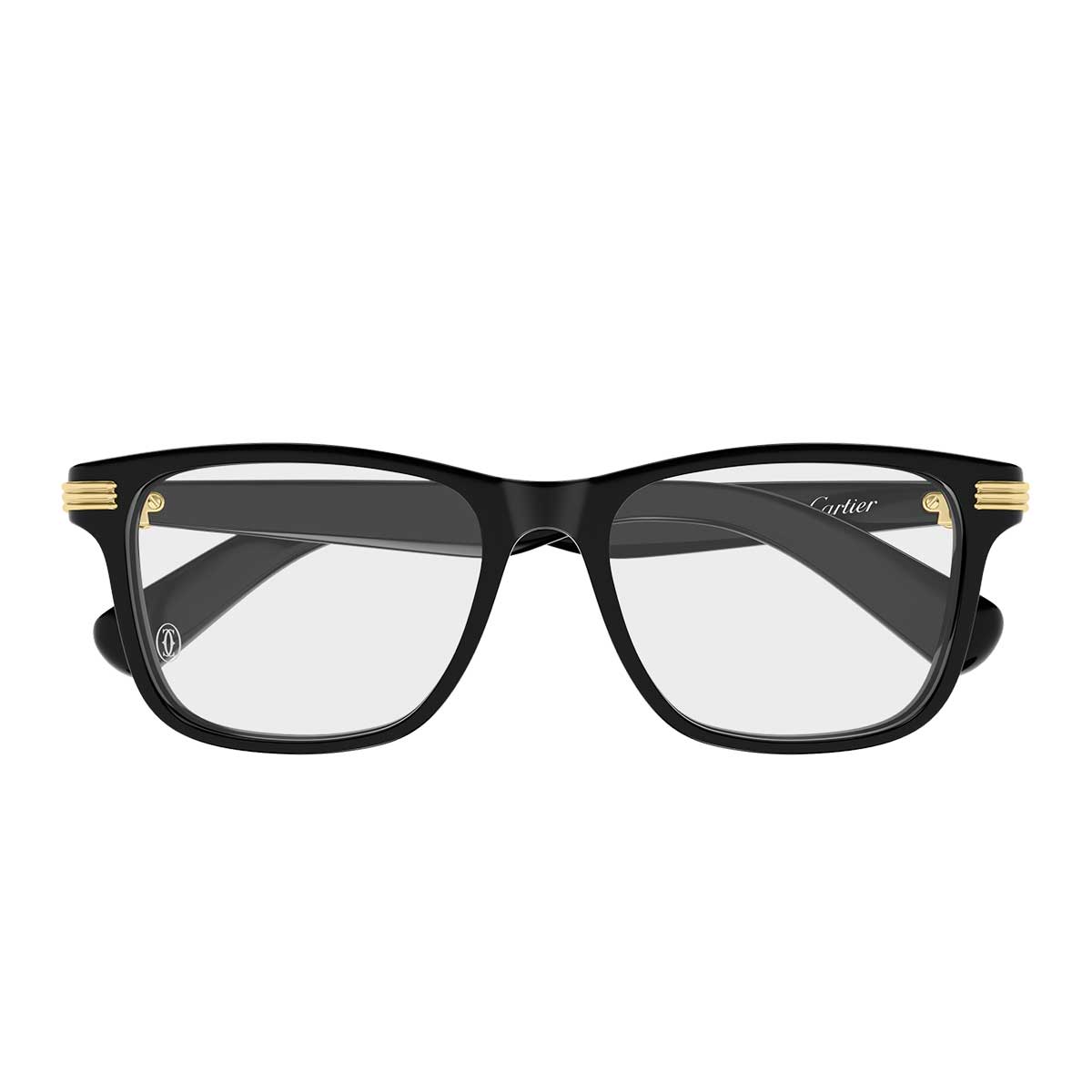 Cartier Occhiali da Vista CT0658O 001 Nero/Trasparente Uomo