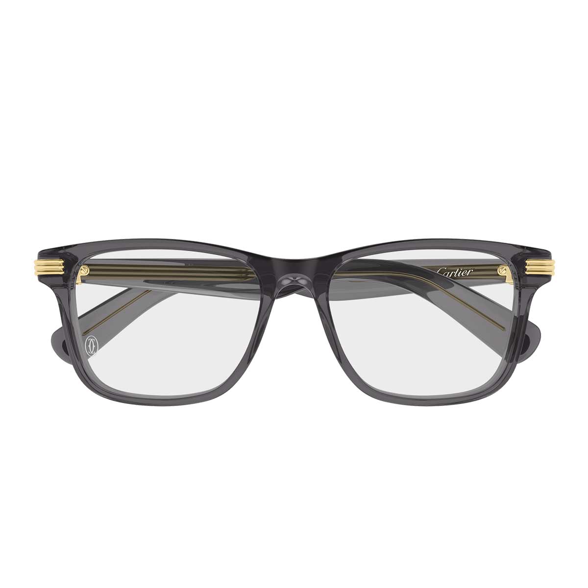 Cartier Occhiali da Vista CT0658O 003 Grigio/Trasparente Uomo