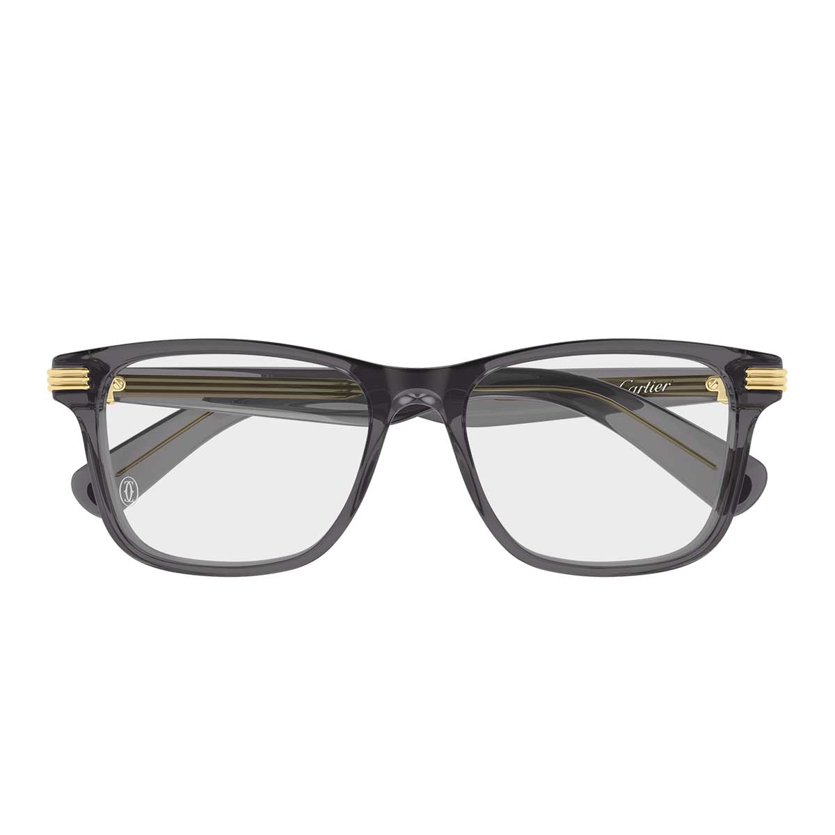 Cartier Occhiali da Vista CT0658O 007 Grigio/Trasparente Uomo