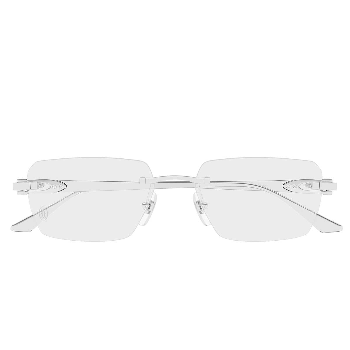 Cartier Occhiali da Vista CT0662O 003 Argento/Trasparente Uomo