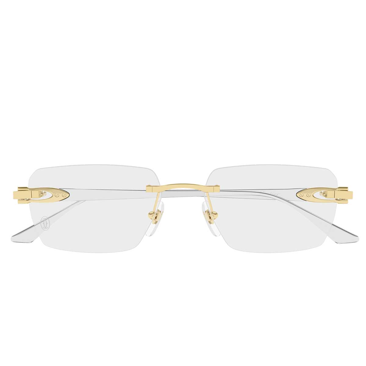 Cartier Occhiali da Vista CT0662O 005 OroArgento/Trasparente Uomo
