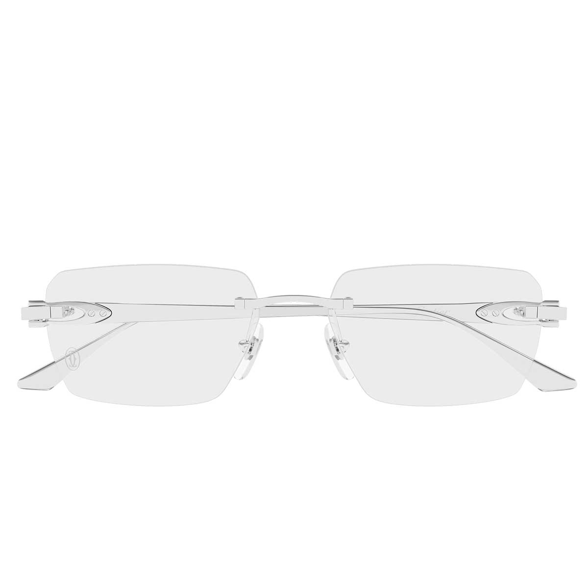 Cartier Occhiali da Vista CT0662O 006 Argento/Trasparente Uomo