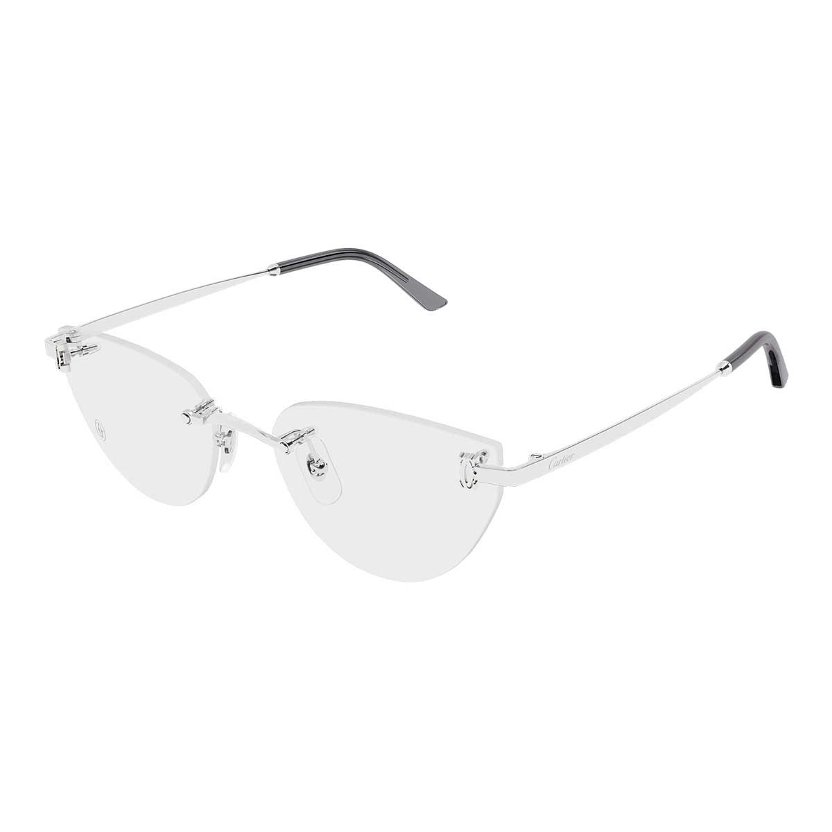 Cartier Occhiali da Vista CT0673O 002 Argento/Trasparente Donna