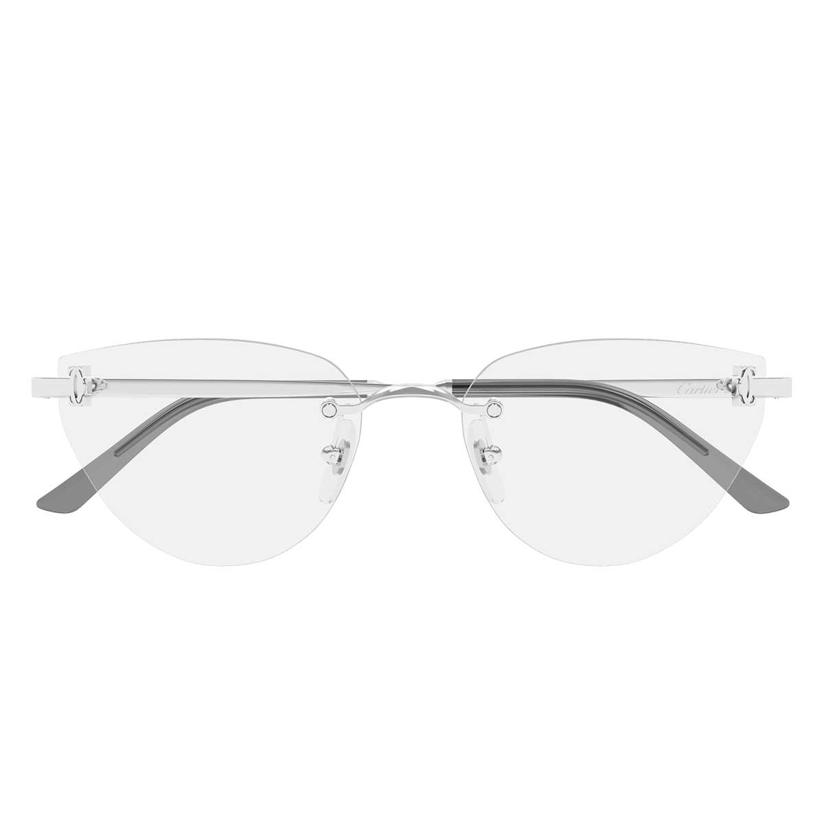 Cartier Occhiali da Vista CT0673O 002 Argento/Trasparente Donna