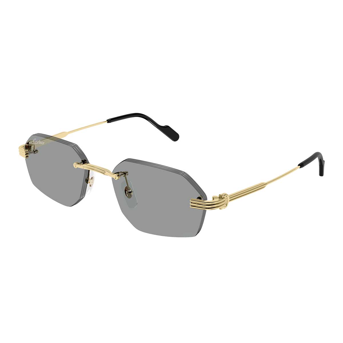 Cartier Occhiali da Sole CT0616S 004 Oro/Grigio Uomo 2