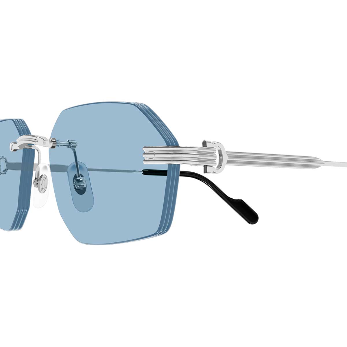 Cartier Occhiali da Sole CT0616S 005 Argento/Azzurro Uomo 3