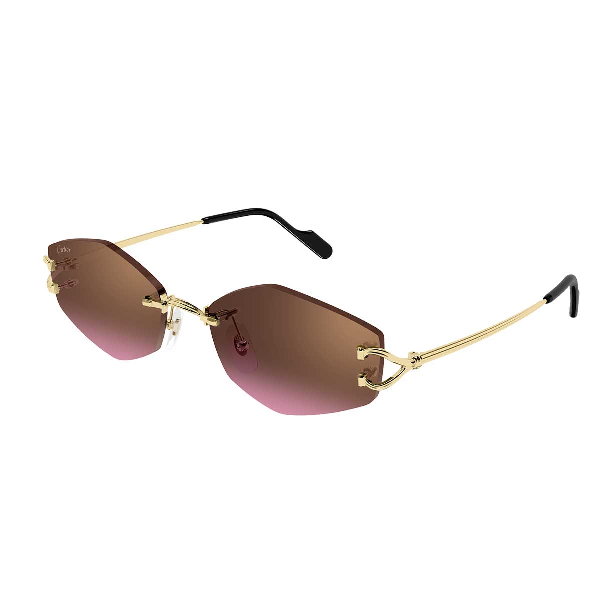 Cartier Occhiali da Sole CT0620S 004 Oro/Marrone Unisex 2