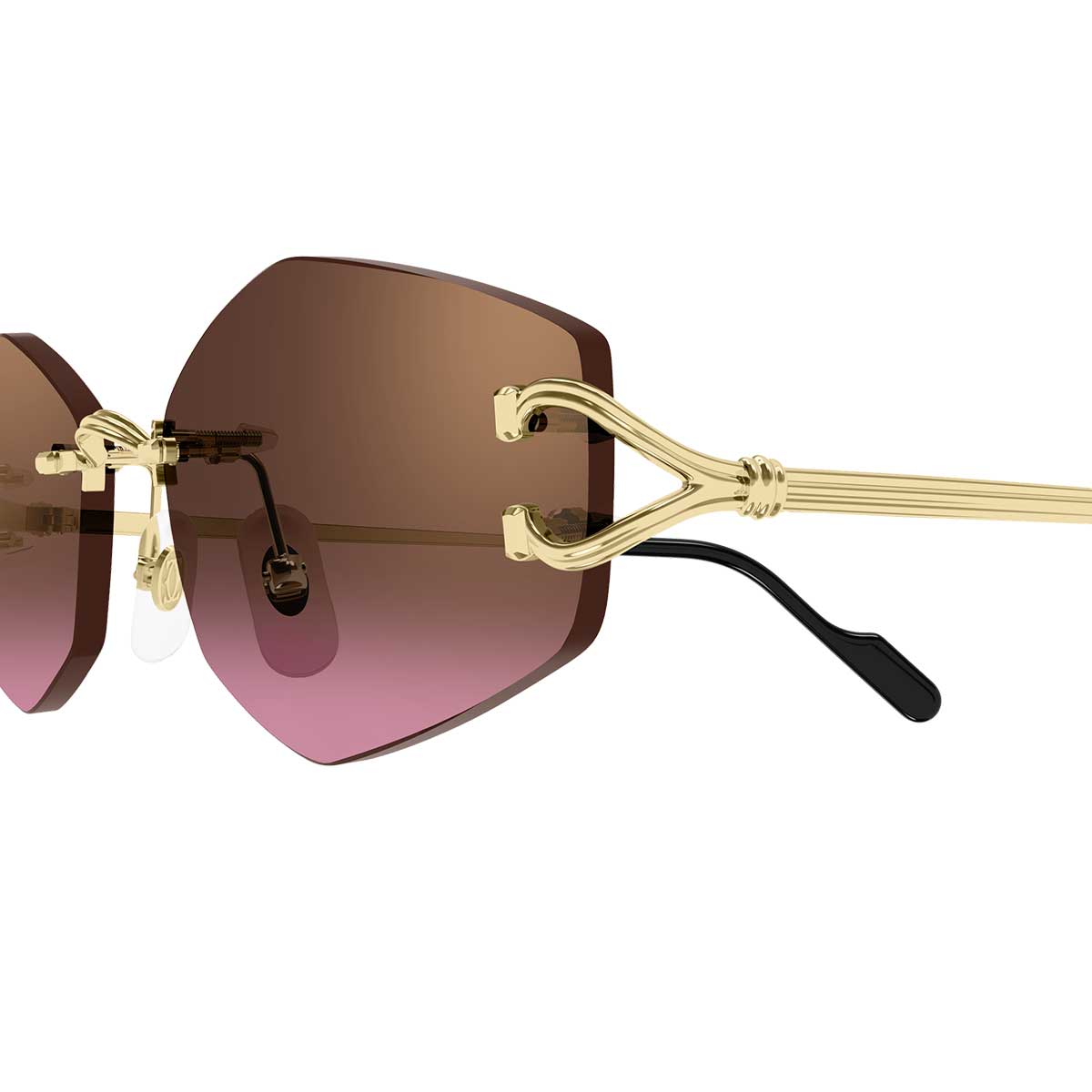 Cartier Occhiali da Sole CT0620S 004 Oro/Marrone Unisex 3