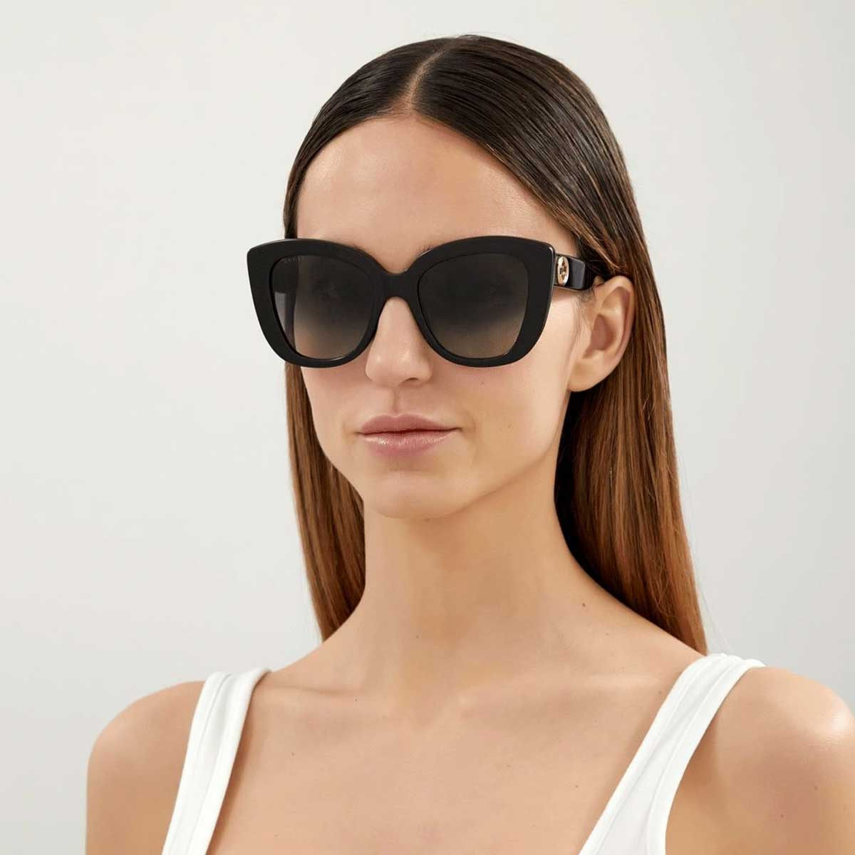 Gucci Occhiali da Sole GG0327S 001 Nero/Grigio Sfumato Unisex 3