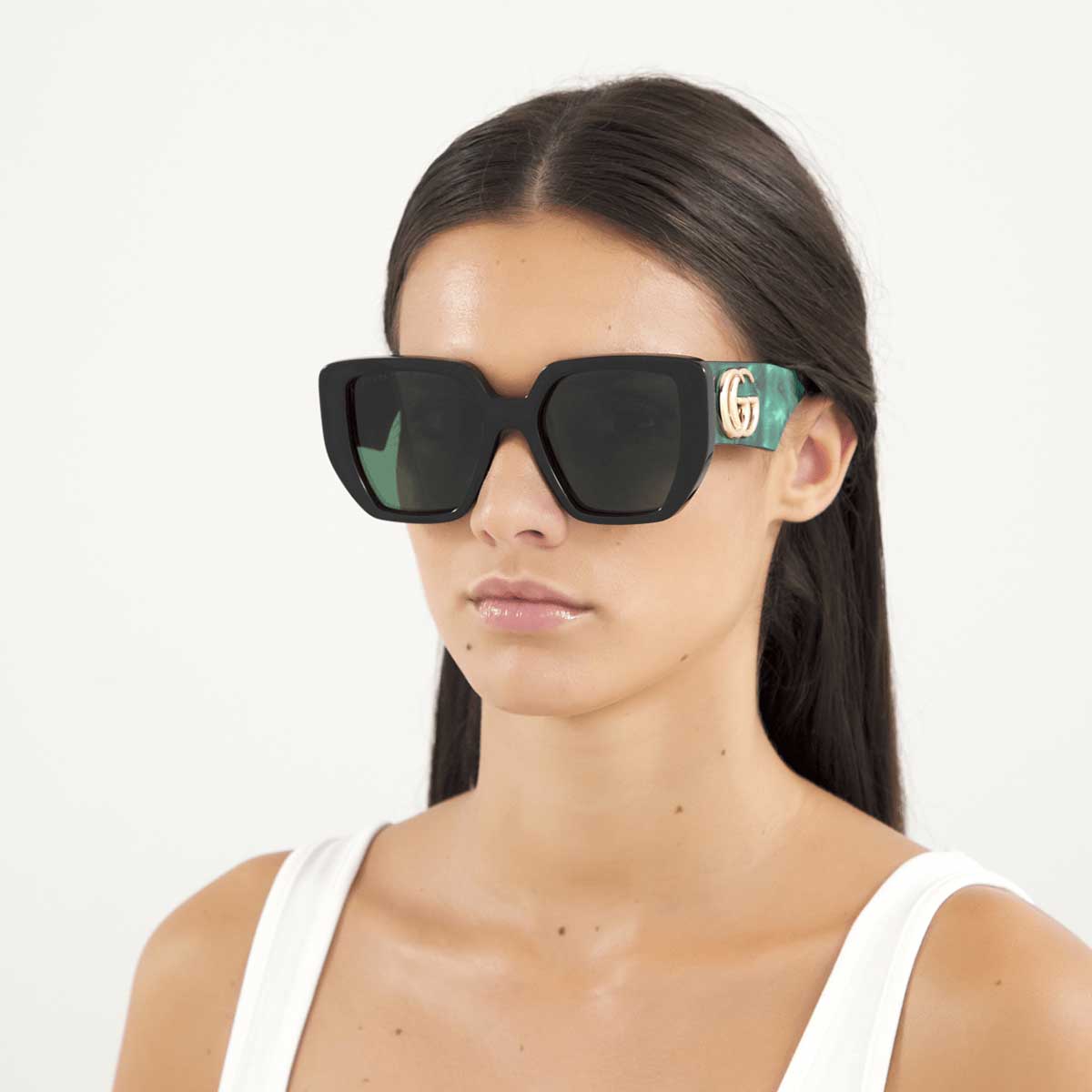 Gucci Occhiali da Sole GG0956S 001 NeroVerde/Verde Donna 4