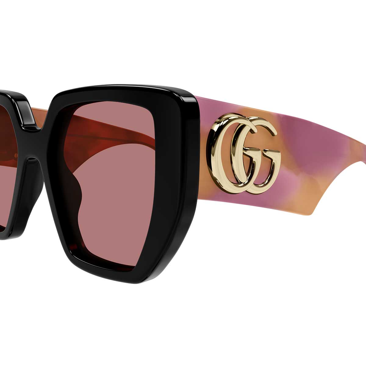 Gucci Occhiali da Sole GG0956S 010 NeroMarrone/Rosso Donna 3