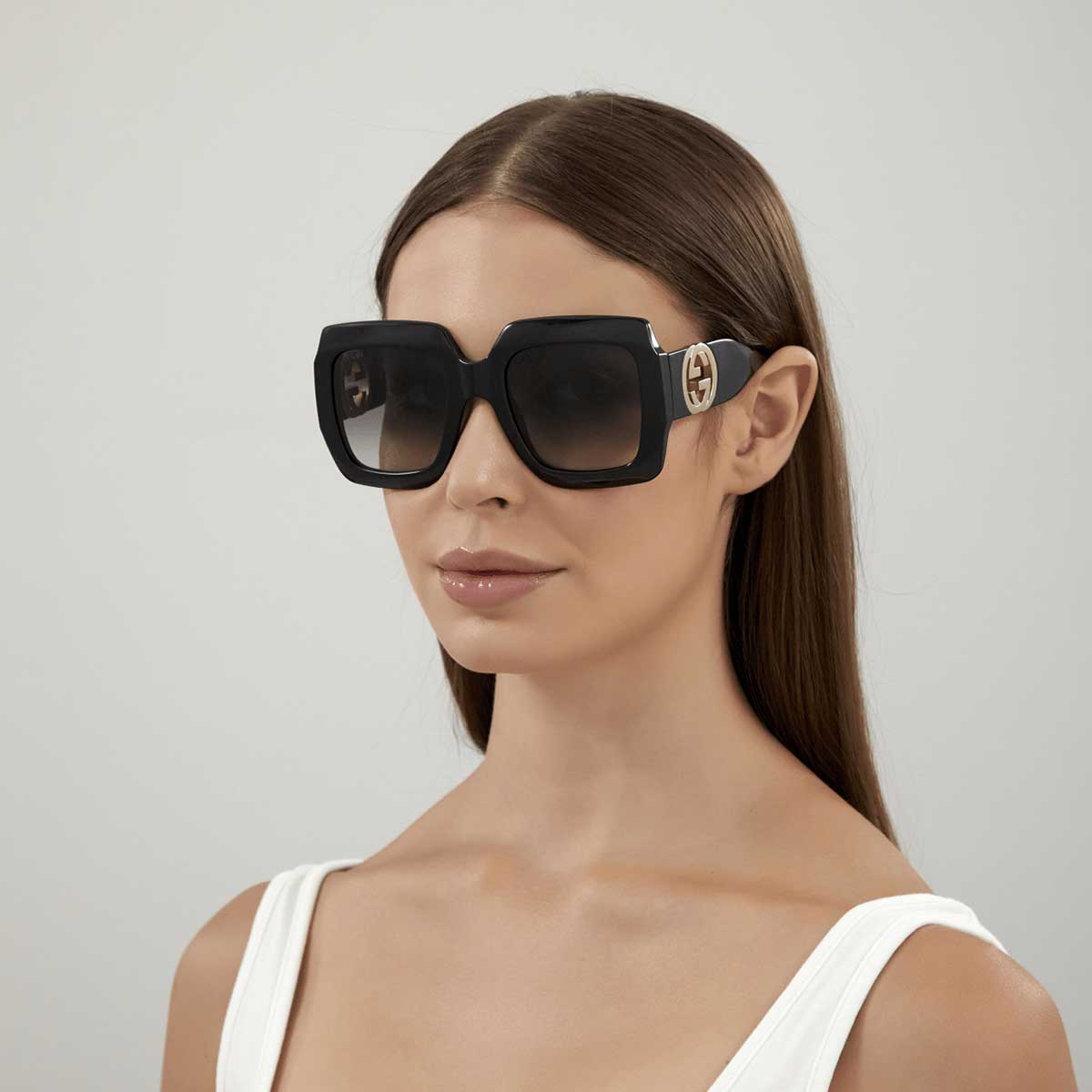 Gucci Occhiali da Sole GG1022S 006 Nero/Grigio Donna 4