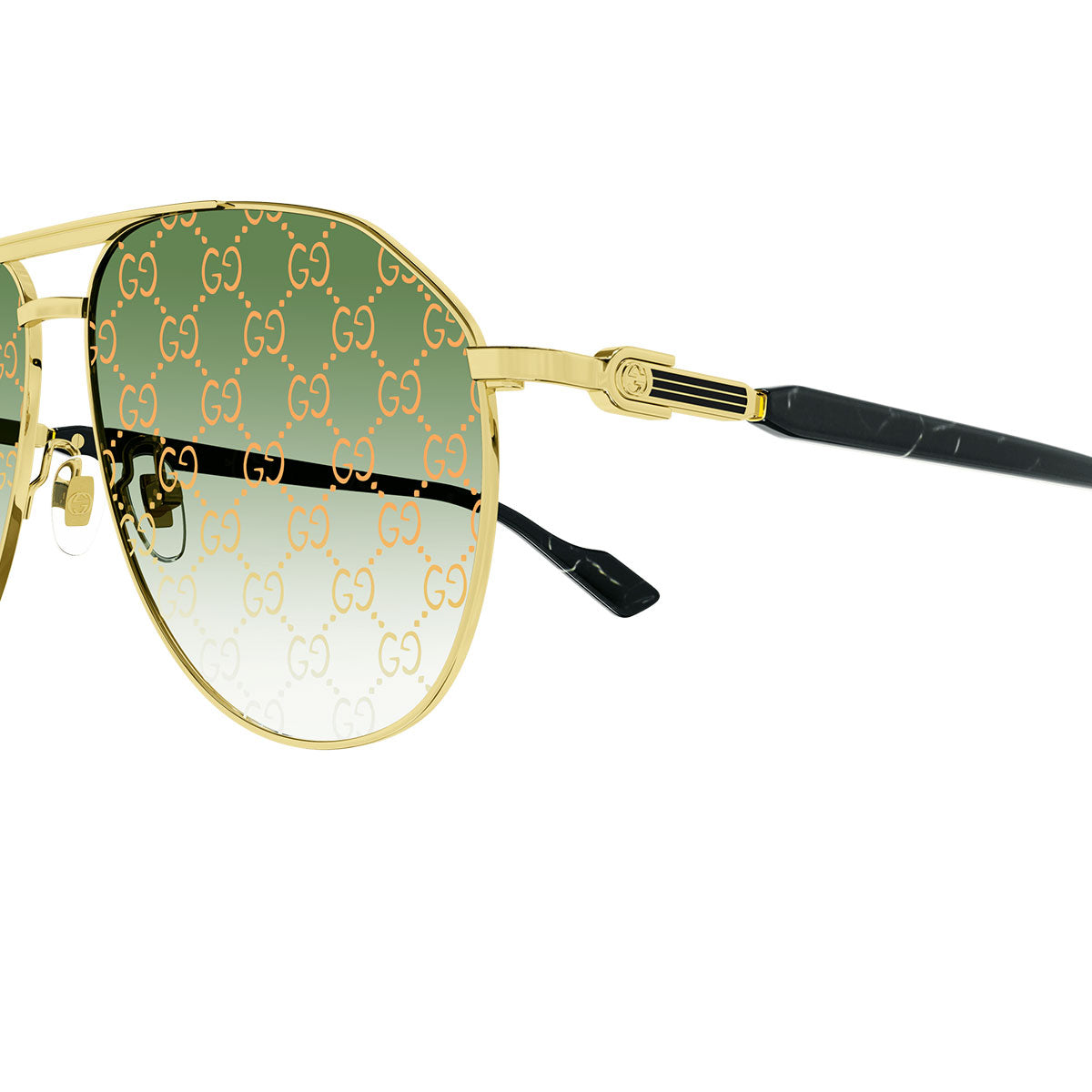 Gucci Occhiali da Sole GG1220S 004 Oro/Verde Uomo