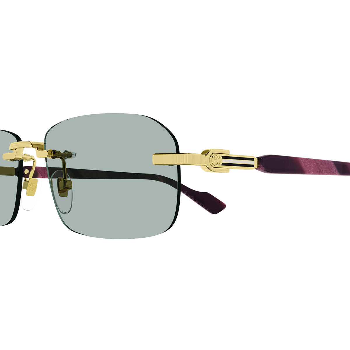 Gucci Occhiali da Sole GG1221S 003 Oro/Verde Uomo